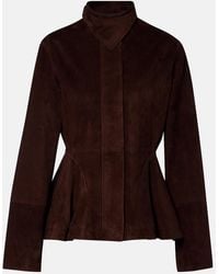 Alaïa - Peplum Suede Jacket - Lyst