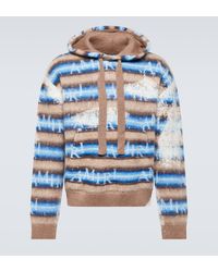 Amiri - Staggered Striped Mohair And Wool-blend Hoodie - Lyst