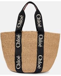 Chloé - Raffia Woody Large Tote. - Lyst