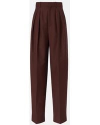 Saint Laurent - Wool And Mohair Wide-Leg Pants - Lyst