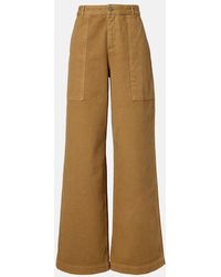 Moncler - High-Rise Wide-Leg Pants - Lyst