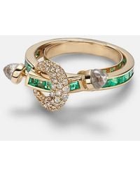ANANYA - Chakra 18Kt Ring With Diamonds And Quartzes - Lyst
