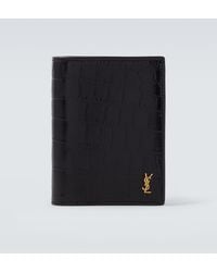 Saint Laurent - Cassandre Leather Card Holder - Lyst