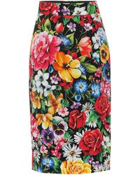 Dolce & Gabbana Falda tubo con estampado floral - Multicolor