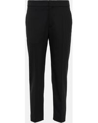 Chloé - Mid-rise Cropped Wool-blend Pants - Lyst