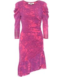 Diane von Furstenberg Asymmetrisches Minikleid Lila - Pink