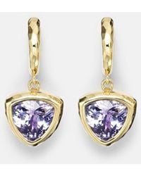 Octavia Elizabeth - Hidden Gems 18Kt Hoop Earrings With Tanzanite - Lyst