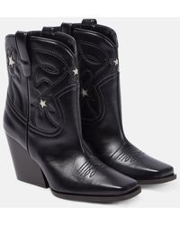 Stella McCartney - Embroidered Faux Leather Ankle Boots - Lyst