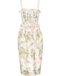 Brock Collection Exklusiv bei Mytheresa – Midikleid Palmira aus Taft - Natur