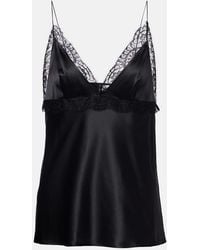 Nina Ricci - Top Aus Satin Mit Spitze - Lyst