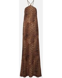 Melissa Odabash - Sage Leopard-Print Halterneck Maxi Dress - Lyst