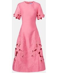 LEO LIN - Caroline Laser-Cut Midi Dress - Lyst