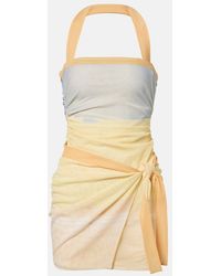 SIR. - Printed Halterneck Mesh Minidress - Lyst