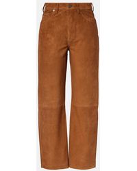 Citizens of Humanity - Miro Mid-Rise Suede Straight-Leg Pants - Lyst