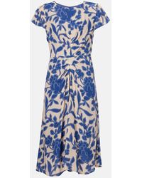 Velvet - Robe Midi En Crepe A Fleurs - Lyst