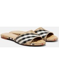Burberry - Sloane Check Mules - Lyst
