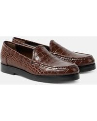 Manolo Blahnik - Dinelio Croc-Effect Leather Loafers - Lyst