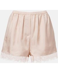 Rohe - Lace-Trimmed Silk Shorts - Lyst