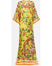 Dolce & Gabbana - Printed Silk Maxi Dress - Lyst