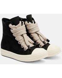 Rick Owens - Jumbolace Geobasket Leather Sneakers - Lyst