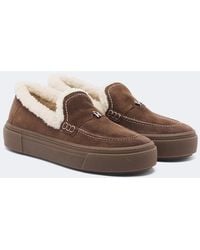 Hogan - H705 Shearling-Lined Suede Loafers - Lyst