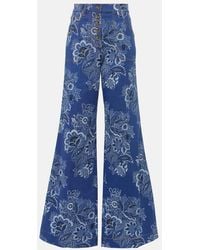 Etro - Bedruckte High-Rise Flared Jeans - Lyst