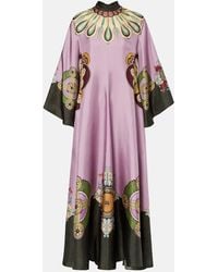 La DoubleJ - Caftan Magnifico De Sarga De Seda Estampado - Lyst