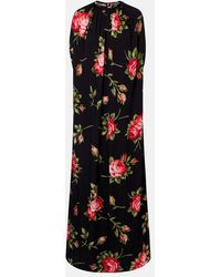 Dolce & Gabbana - Floral Caped Silk-Blend Gown - Lyst