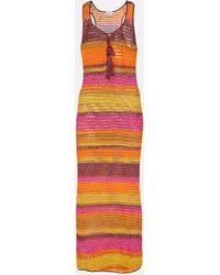 Anna Kosturova - Striped Crochet Cotton Maxi Dress - Lyst