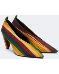 Loewe - Origami Cubic Striped Leather Pumps - Lyst