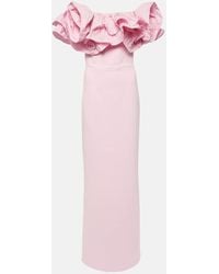 Rebecca Vallance - Jenna Ruffled Off-shoulder Crepe Gown - Lyst