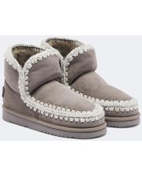 Mou - 18 Shearling-Lined Suede Ankle Boots - Lyst