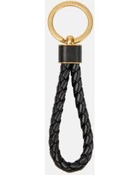 Bottega Veneta - Intreccio Leather Keyring - Lyst