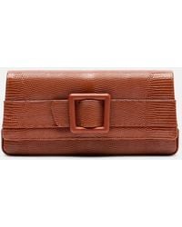 Manolo Blahnik - Maygot Snake-Effect Leather Clutch - Lyst