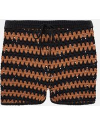 STAUD - Samara Cotton Crochet Shorts - Lyst