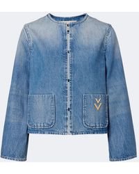 Valentino - Vgold Faded Denim Jacket - Lyst