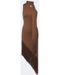 ‎Taller Marmo - Siwa Fringed Scarf-Detail Midi Dress - Lyst