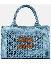 Miu Miu - Logo Crochet Tote Bag - Lyst