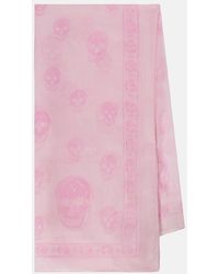 McQueen - Printed Silk Scarf - Lyst