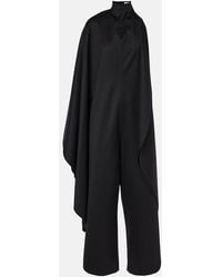 Alaïa - Open-Back Wool Grain De Poudre Jumpsuit - Lyst