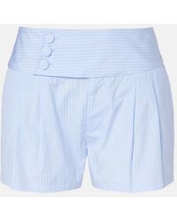 FRAME - Harbor Striped Cotton Poplin Shorts - Lyst