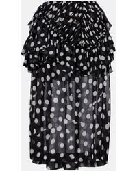 Dries Van Noten - Polka-Dot Ruffled Midi Skirt - Lyst