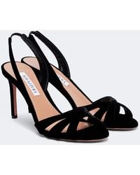 Aquazzura - Tati Velvet Slingback Sandals - Lyst