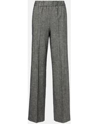 Dolce & Gabbana - High-Rise Wool-Blend Wide-Leg Pants - Lyst