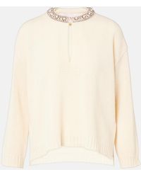 Valentino - Embellished Virgin Wool Sweater - Lyst