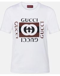 Gucci - Printed Cotton Jersey T-Shirt - Lyst