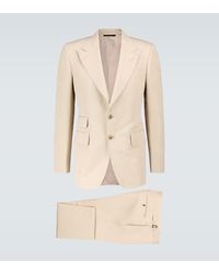 Tom Ford Shelton Cotton And Silk-blend Suit - Natural