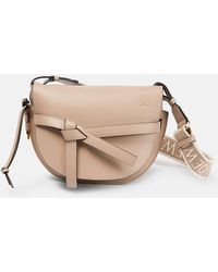 Loewe - Luxury Small Gate Bag In Soft Calfskin And Jacquard - Lyst