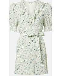 Alessandra Rich - Floral Silk Minidress - Lyst