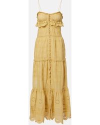Isabel Marant - Paule Lace-Trimmed Cotton Maxi Dress - Lyst